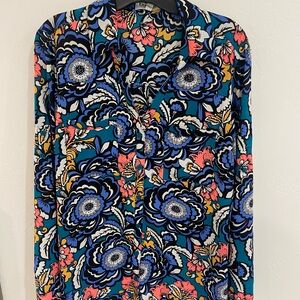 Express Portofino Floral Button Up Blouse